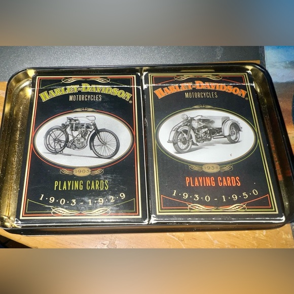 Harley-Davidson Other - Two Decks of Harley Davidson Playing Cards in Metal Tin Box